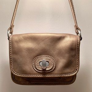 Fossil Leather Turnlock Crossbody Bag